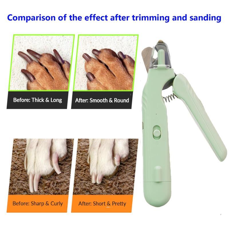 2-in-1 Pet Nail Clippers with LED Light – Dog & Cat Paw Trimmer with Safety Blood Guard