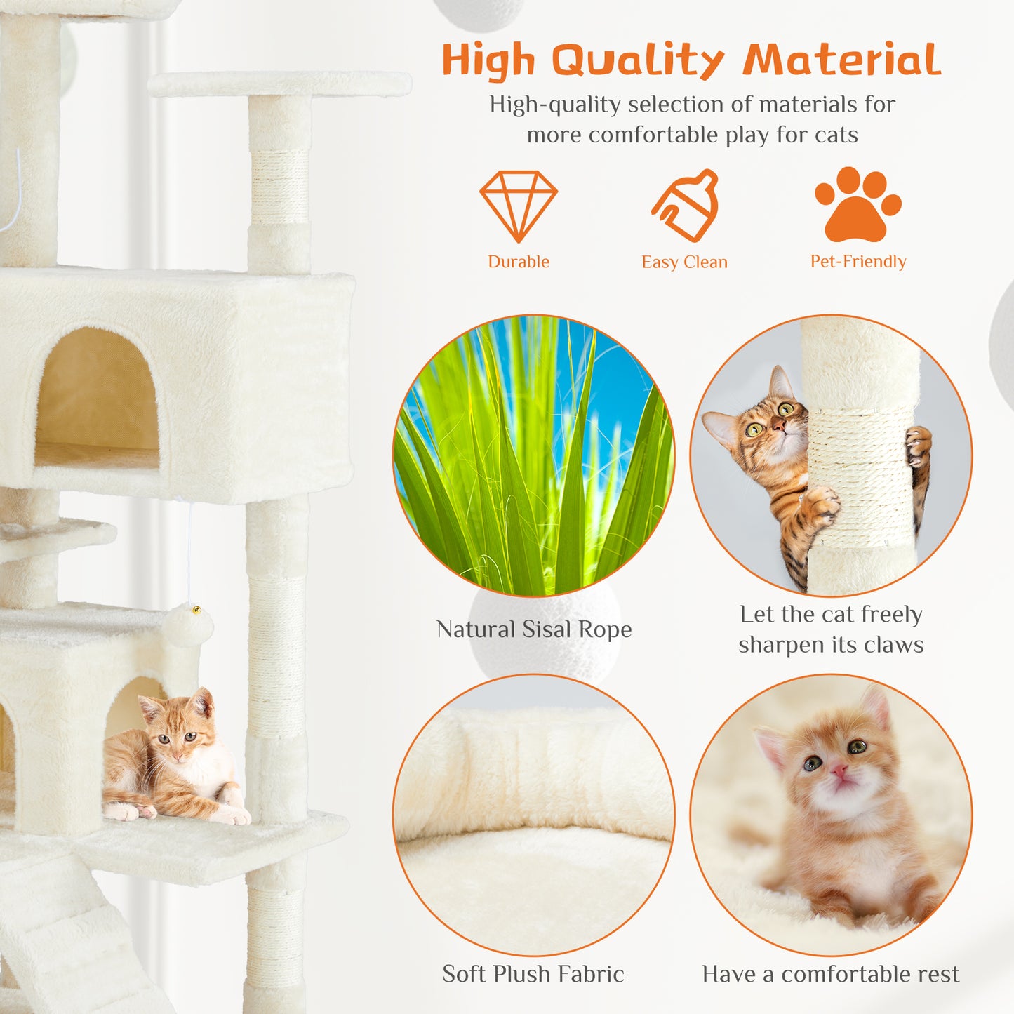 Multi-Functional Cat Tree – Climbing Tower with Scratching Posts & Play Areas