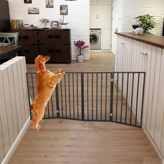 Folding Pet Gate – Free-Standing Dog Gate for Doorways & Stairs