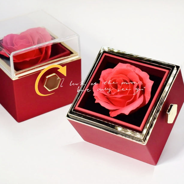 Rotating Soap Flower Rose Gift Box – Creative Jewelry & Valentine’s Day Gift for Women
