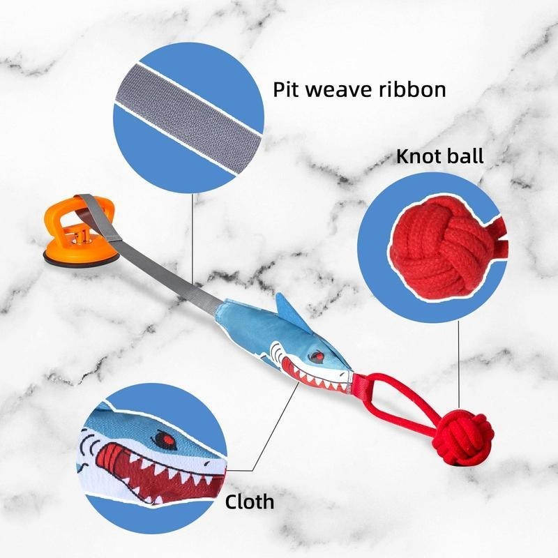 PROKEl Shark Chew & Squeak Pet Toy with Suction Cup