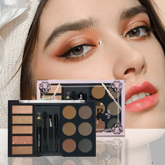 Eyebrow Cream & Powder Palette – Professional Brow Enhancer Kit with Stencils