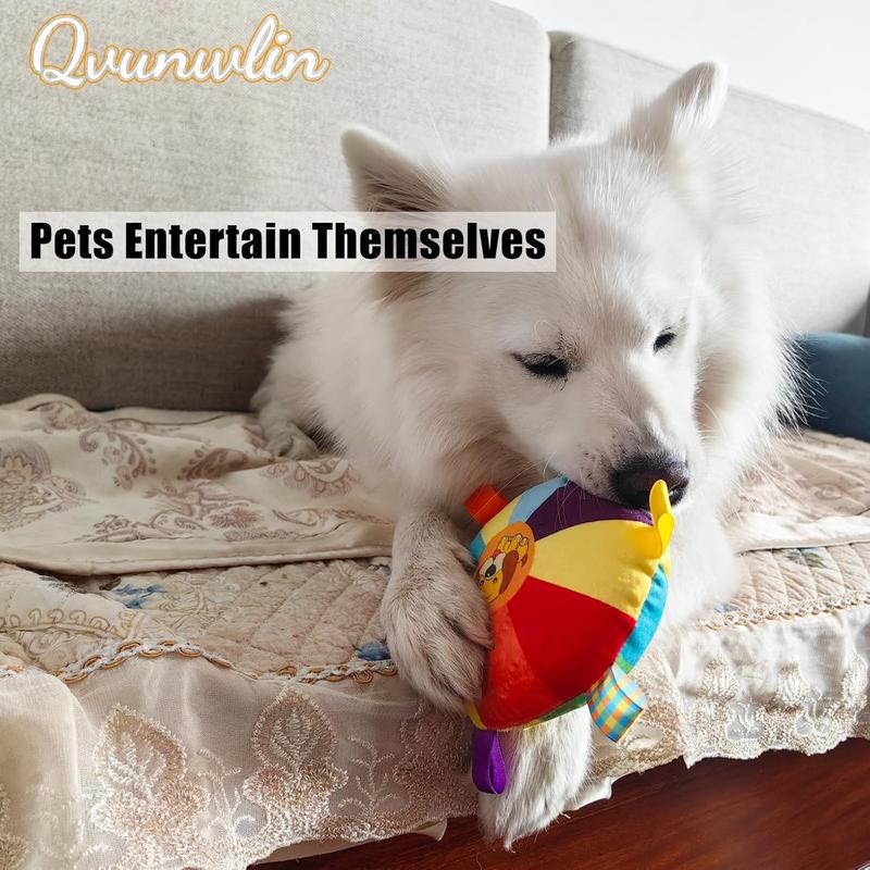 Interactive Plush Dog Toys – Flying Disc & Tug-of-War Chew Toy with Bell | Bite-Resistant, Washable, Turntable Pattern