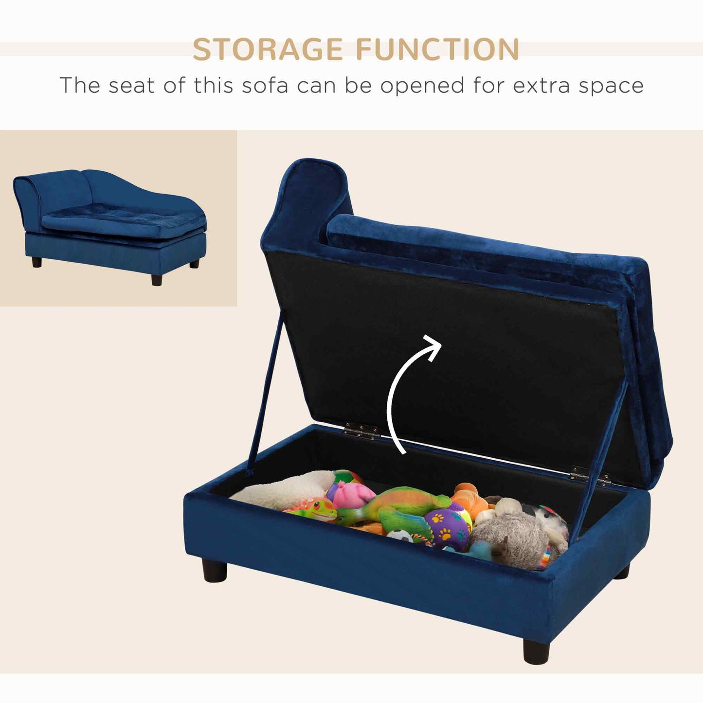 Luxury Small Dog Bed with Hidden Storage – Cozy & Stylish Pet Bed