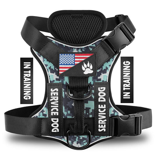 Reflective Breathable Solid Color Polyester Dog Harness Strap