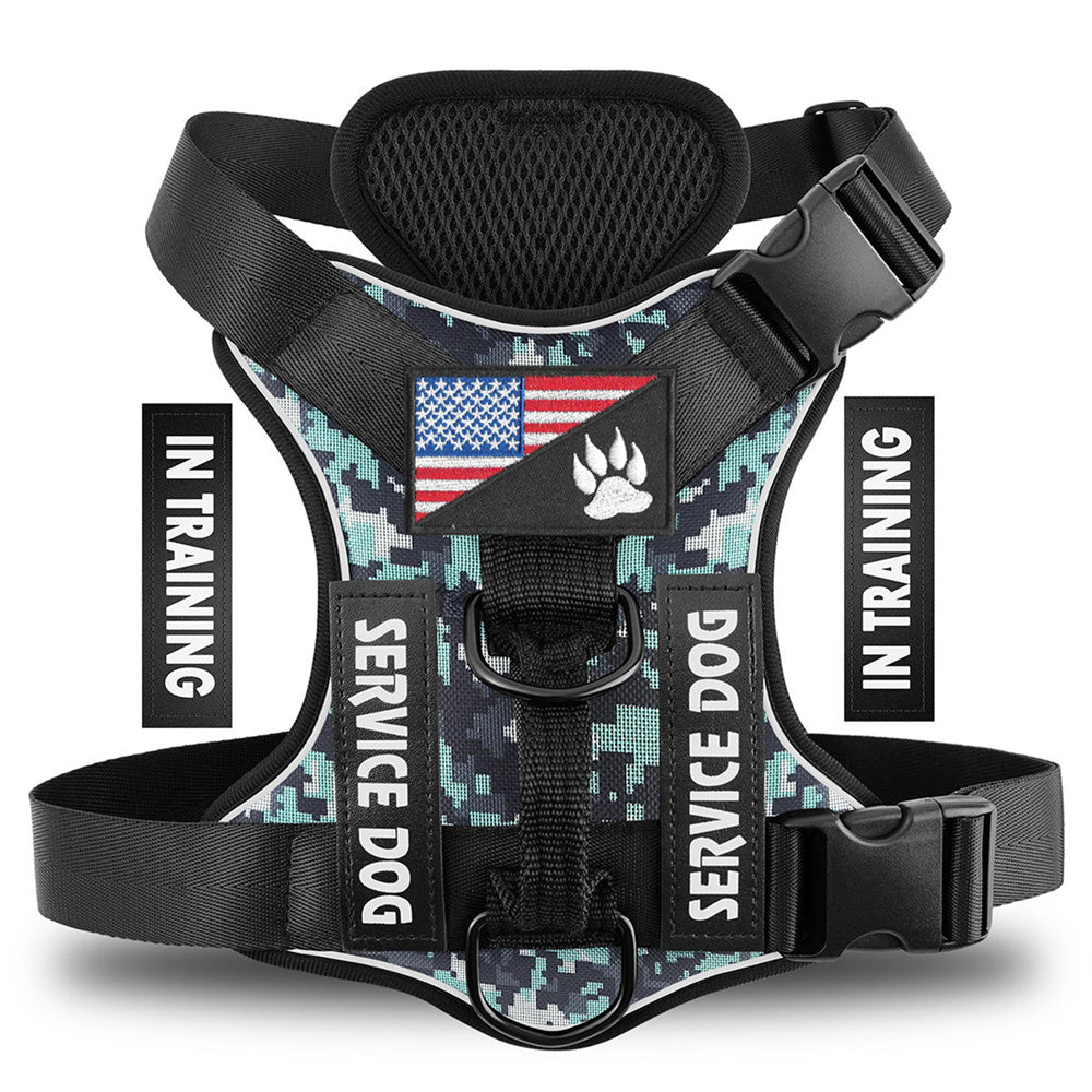 Reflective Breathable Solid Color Polyester Dog Harness Strap
