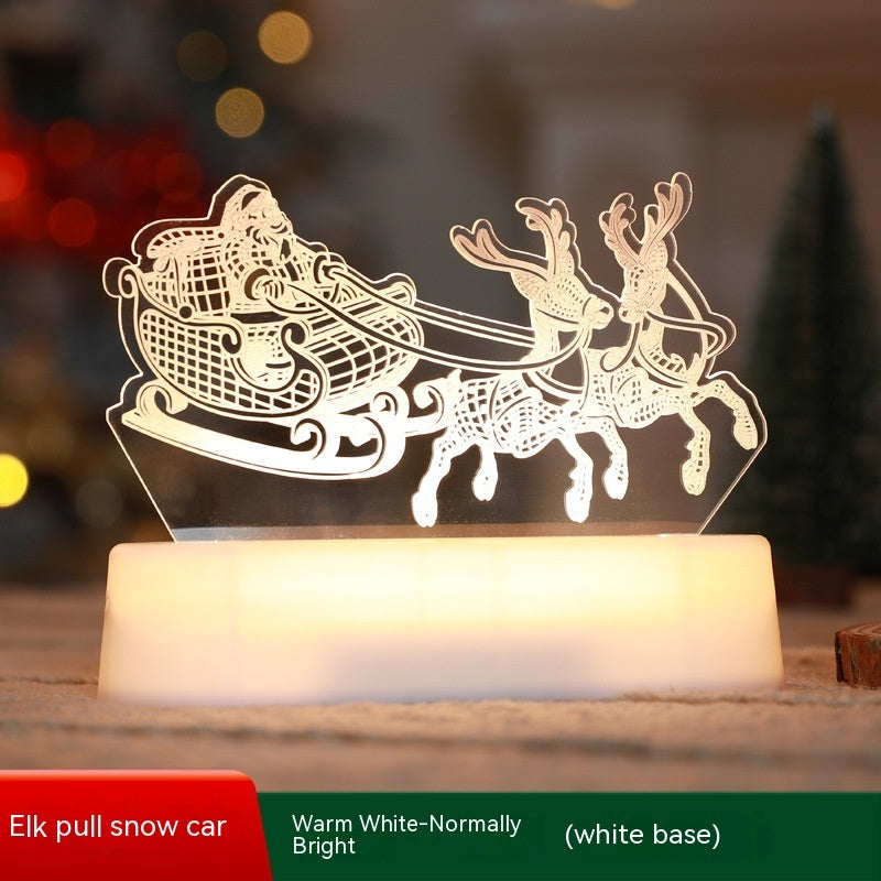 3D Acrylic LED Christmas Lamp – USB Night Light for Kids, New Year & Valentine’s Day Decoration, Holiday Gift Ornament