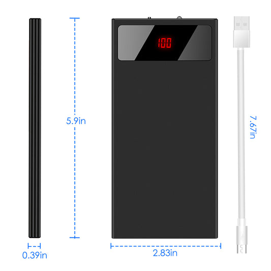20000mAh Ultra-Thin Power Bank with Dual USB, Flashlight & Battery Display