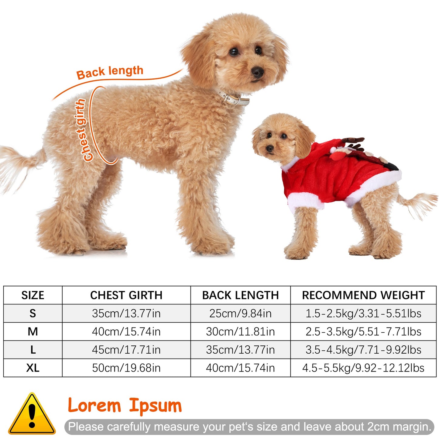 Pet Christmas Costume – Santa & Reindeer Winter Outfit for Small & Medium Dogs and Cats