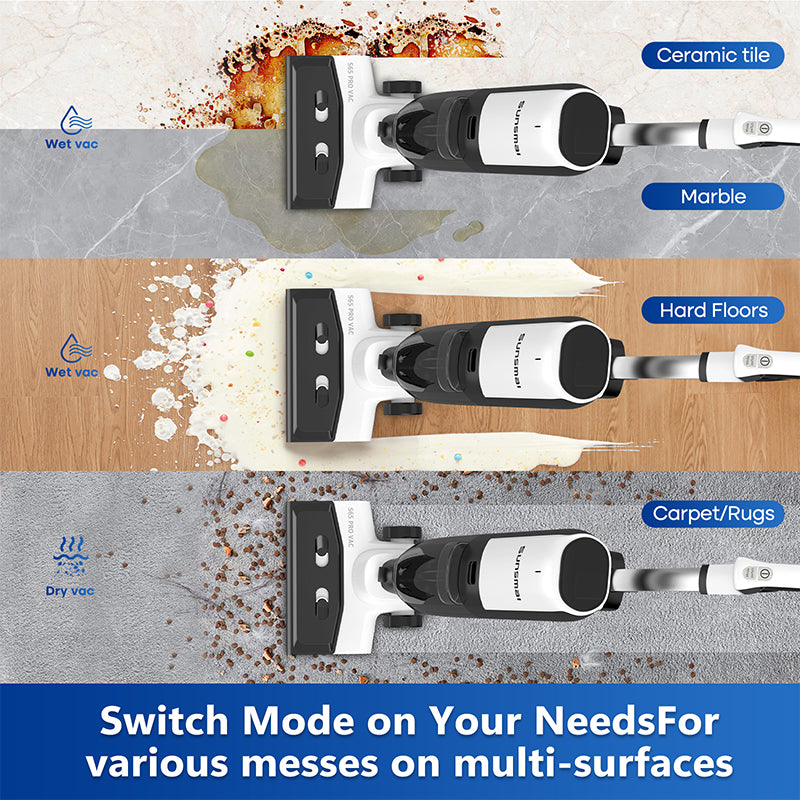 4-in-1 Steam Vacuum Mop Wet Dry Cleaner with LED Display