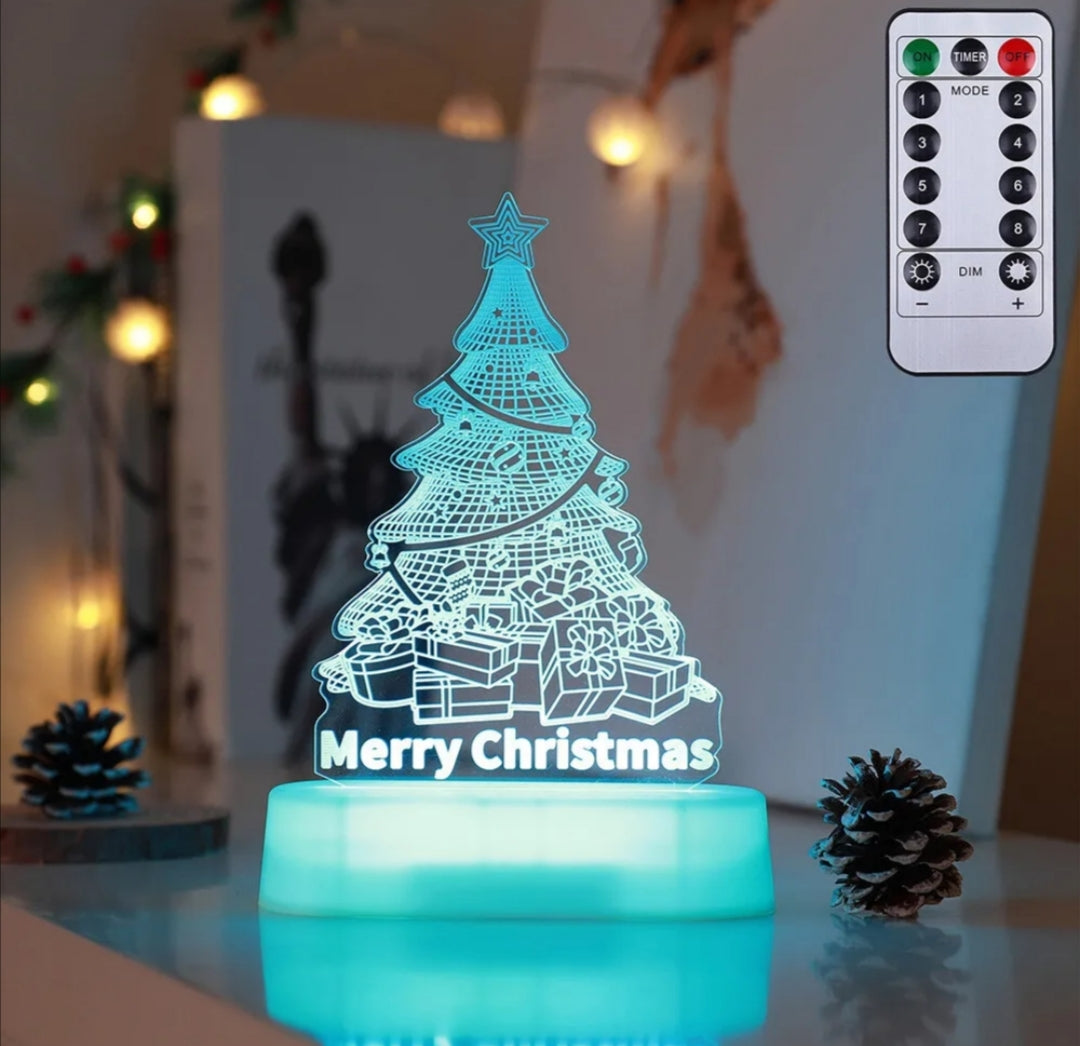 3D Acrylic LED Christmas Lamp – USB Night Light for Kids, New Year & Valentine’s Day Decoration, Holiday Gift Ornament