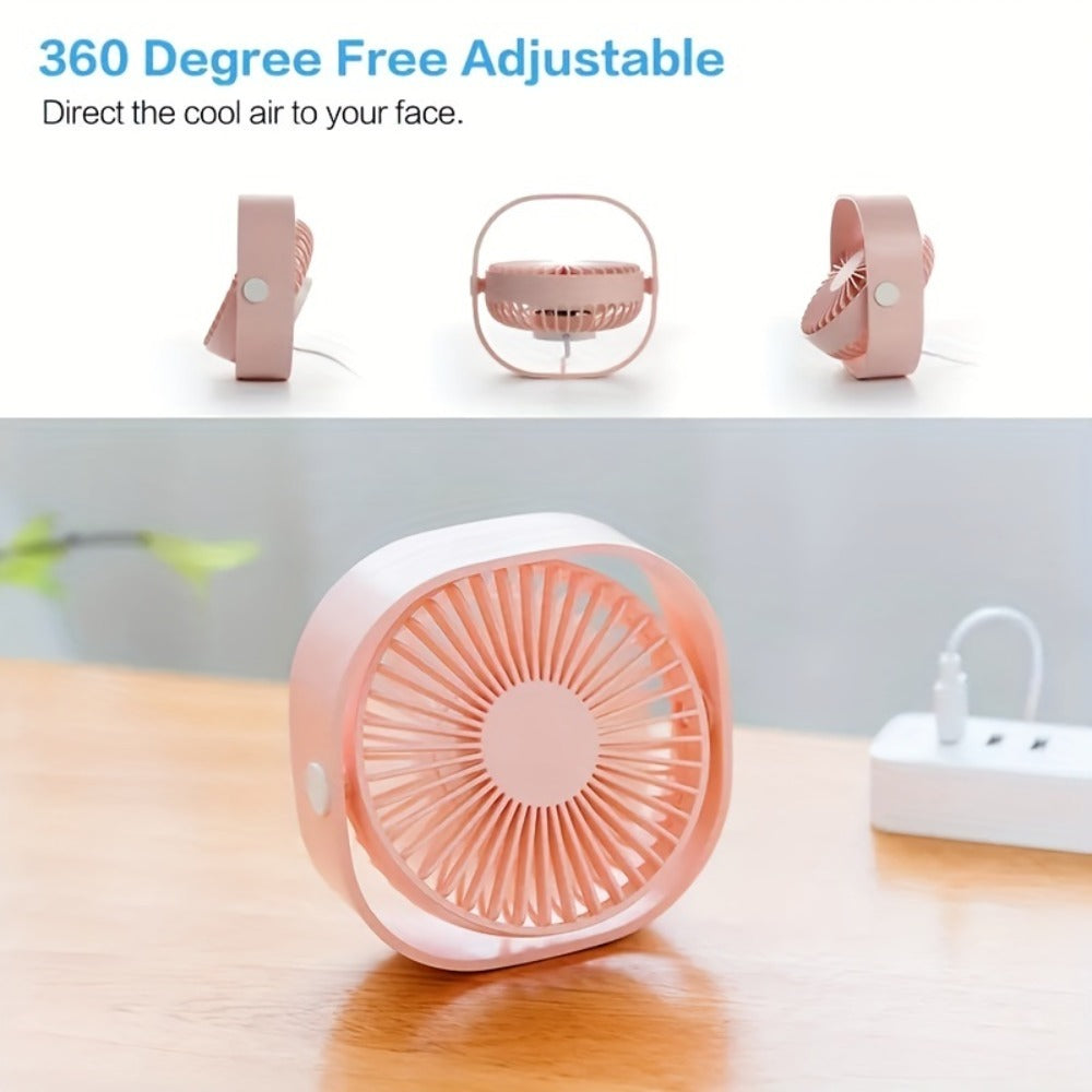 Random Color Mini Rechargeable Desktop Fan Portable & Quiet