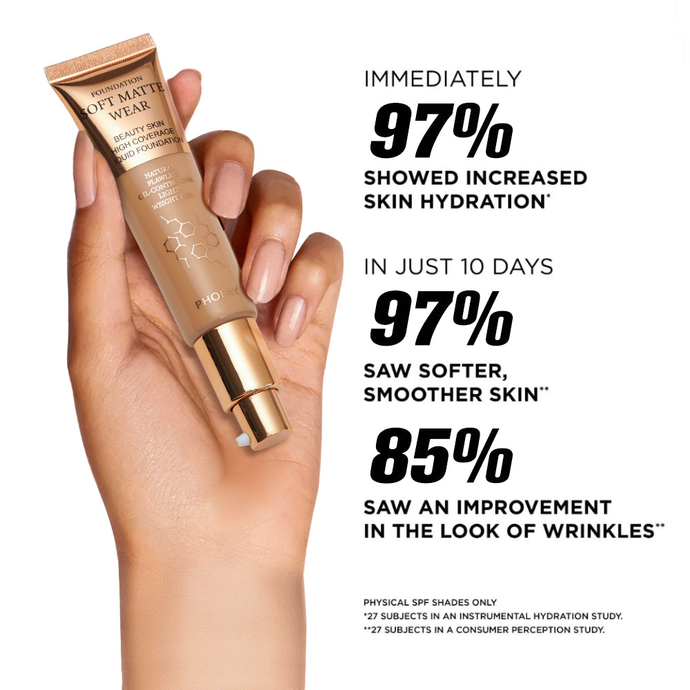 PHOFAY Full Coverage Liquid Foundation – Long-Lasting Matte, Smooth Finish