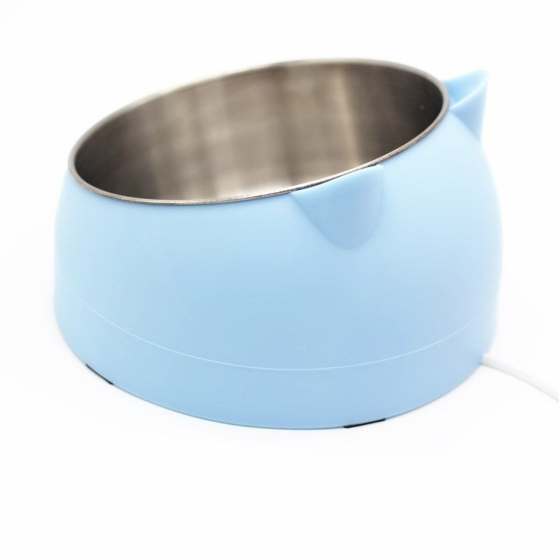 Stainless Steel Elevated Double Dog Bowl – Cervical Protection, Slanted Design for Food & Water