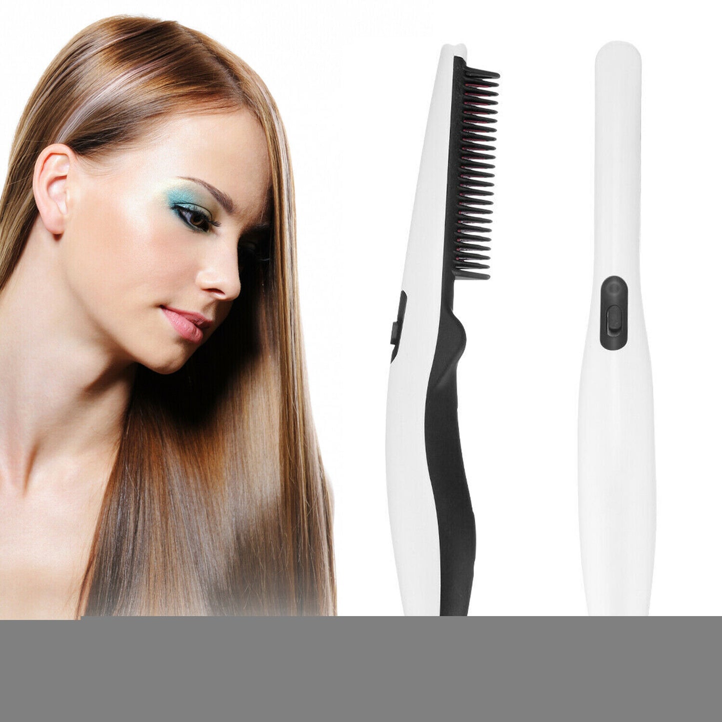Men’s Beard & Hair Straightening Hot Comb – Negative Ion Styling Brush