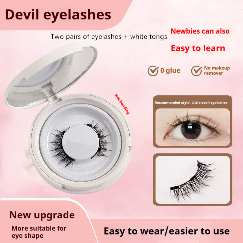 Magnetic Suction False Eyelashes – Little Devil Supernatural Look, No-Glue Magnet Lash Set