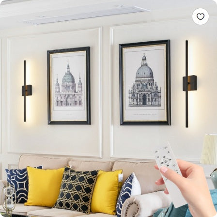 2-Pack Modern LED Wall Sconce Black Matte Minimalist Wall Light