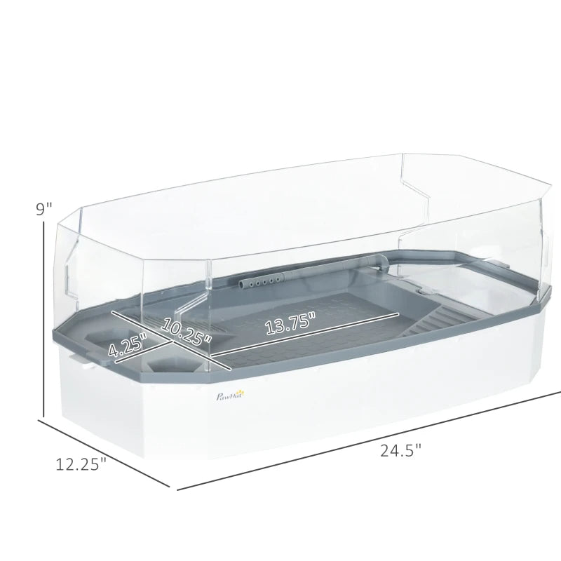 PawHut Turtle Tank Kit – Aquarium with Basking Platform, Water Pump & Filter, Reptile Habitat, Easy-Clean Design, Multi-Functional Aquarium