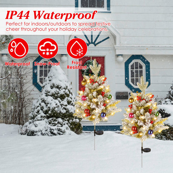2PCS Solar Christmas Tree Lights – 50 LED Outdoor Waterproof Decor