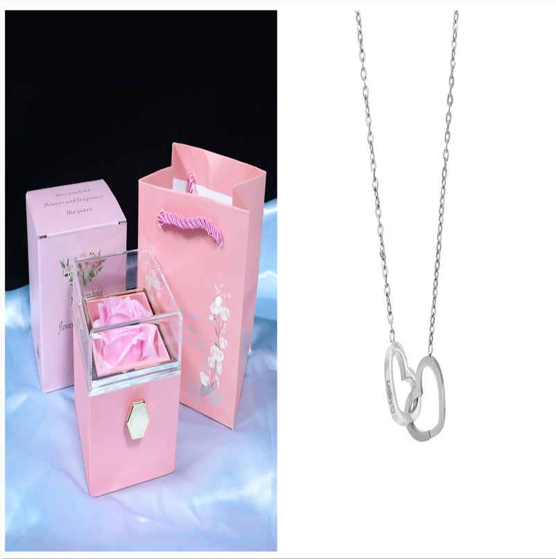 Rotating Soap Flower Rose Gift Box – Creative Jewelry & Valentine’s Day Gift for Women