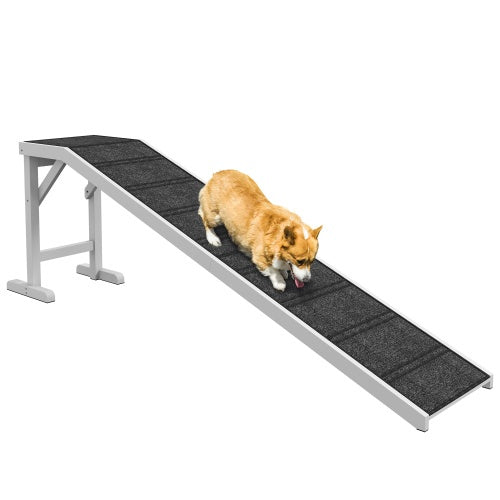 Dog Bed Ramp with Non-Slip Carpet – Sturdy Pet Ramp with Top Platform for Small & Senior Dogs