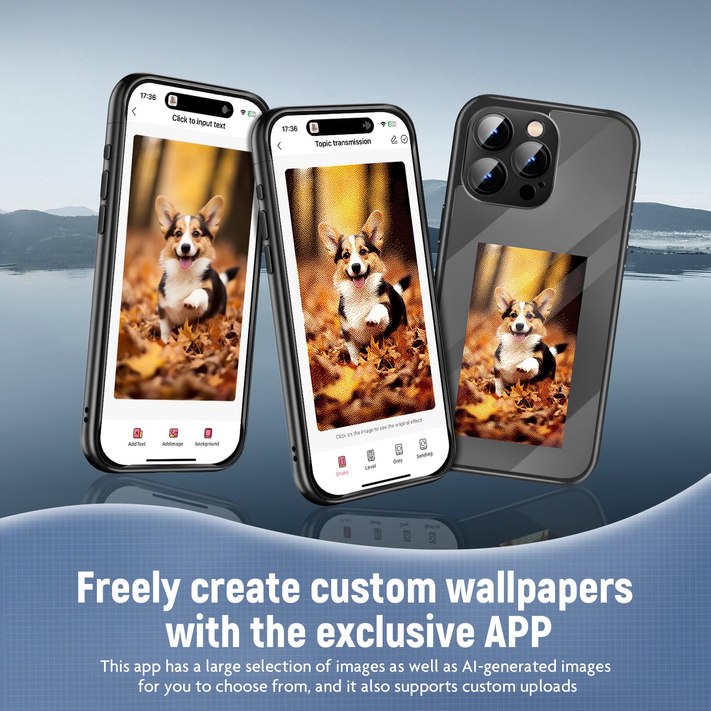 iPhone 15 Pro Max NFC Ink Screen Flip Custom DIY Case