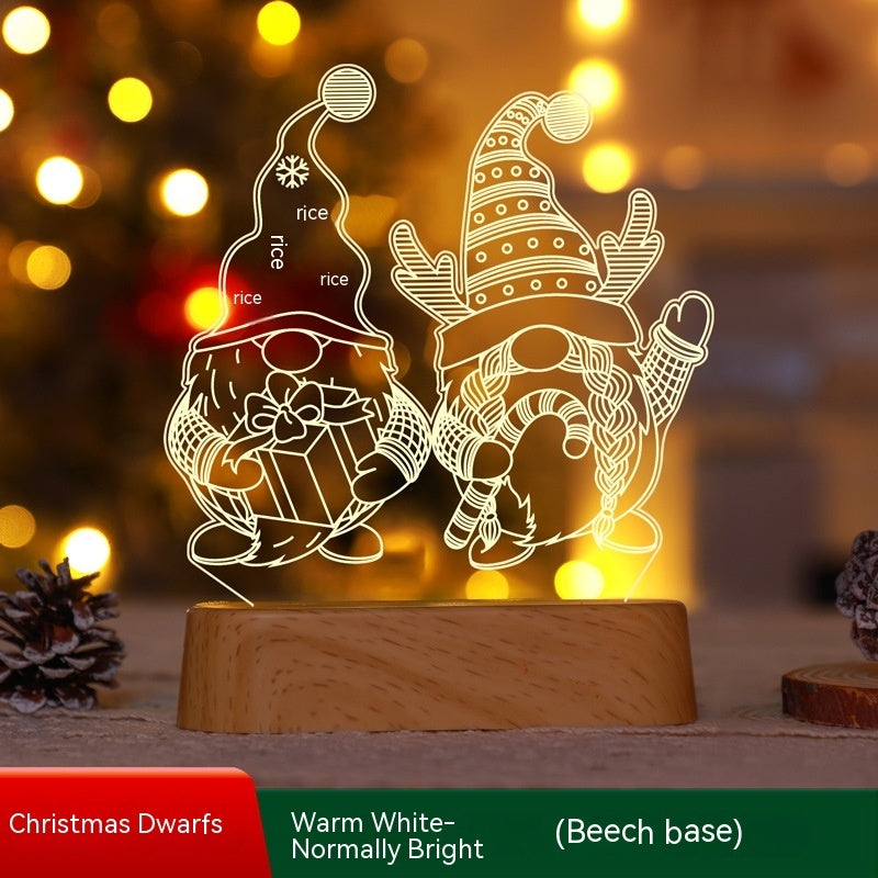 3D Acrylic LED Christmas Lamp – USB Night Light for Kids, New Year & Valentine’s Day Decoration, Holiday Gift Ornament
