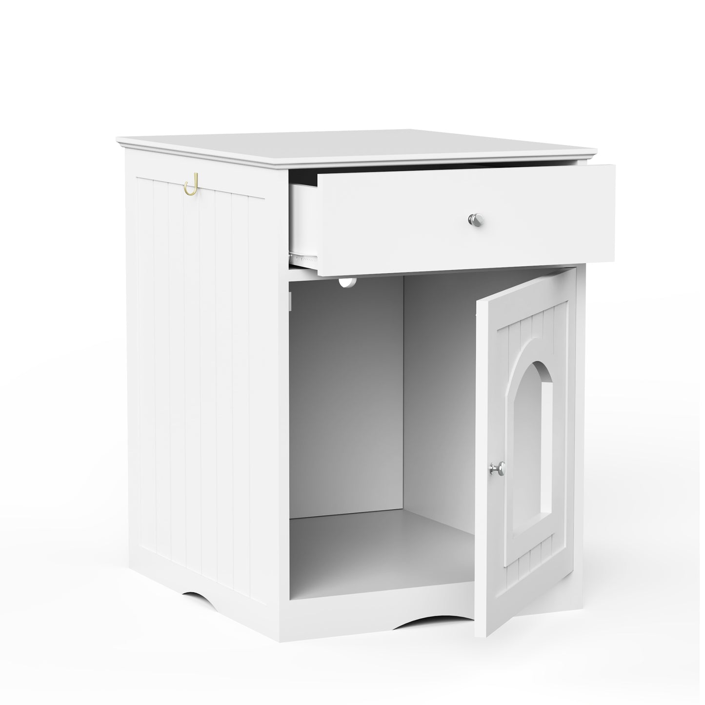 Wooden Litter Box Enclosure with Drawers | Pet House Furniture