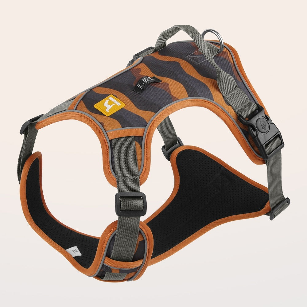 Reflective Dog Chest & Back Harness with Hand-Held Rope Leash – Secure Commuter Walking Gear