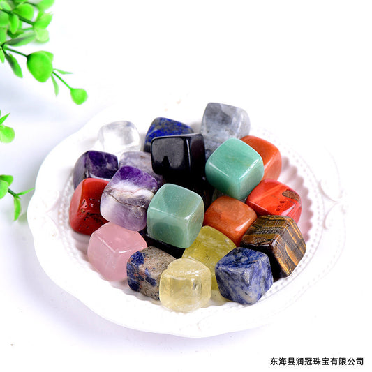 Natural White Crystal Cube – Rough Polished Aromatherapy & Decorative Pendulum Stone