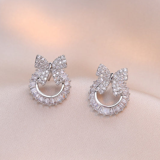 Bright Blue Feather Earring Ring Alloy Earring