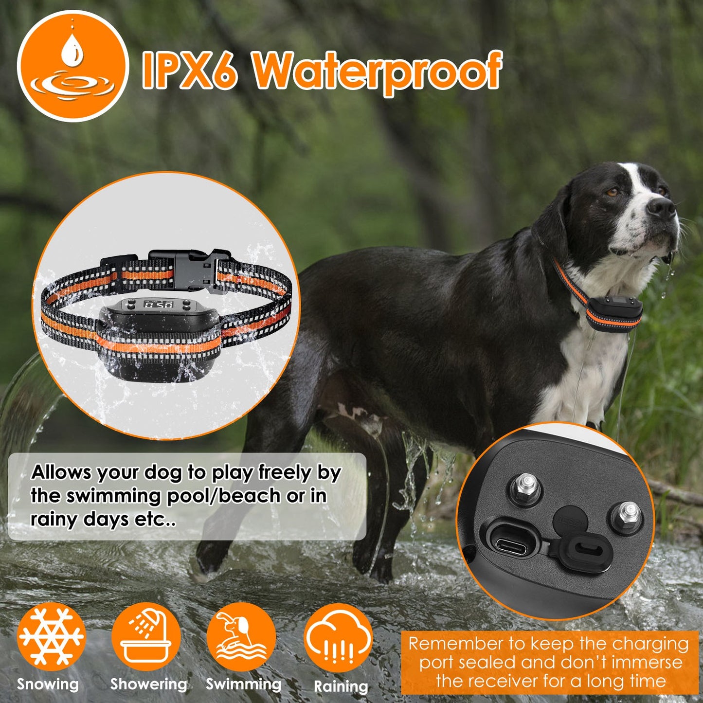Wireless GPS Dog Fence Collar with Tracker – Waterproof, For Small to Large Dogs