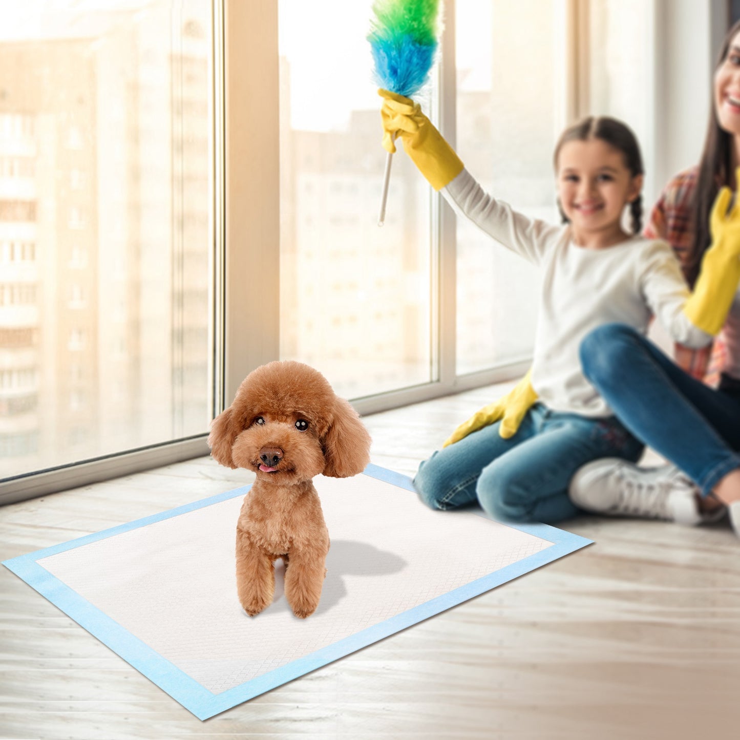 50-Pack Puppy Training Pads – Absorbent Dog & Cat Pee Pads (24×18 in)