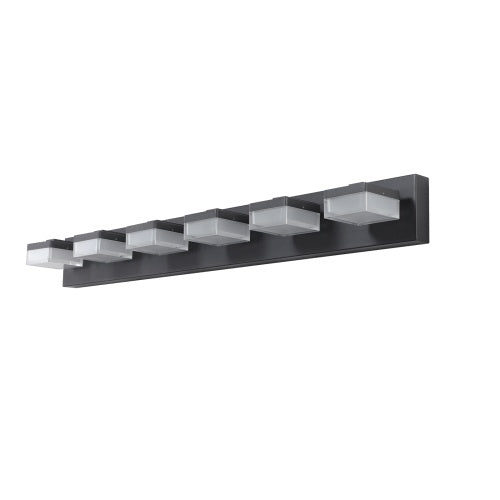 Modern 6-Light Black LED Makeup Mirror Vanity Light