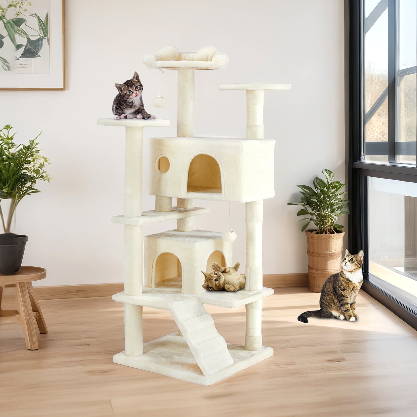 Multi-Functional Cat Tree – Climbing Tower with Scratching Posts & Play Areas