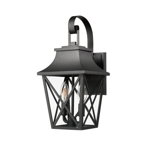 Black Outdoor Wall Light 2-Pack Modern Industrial Waterproof