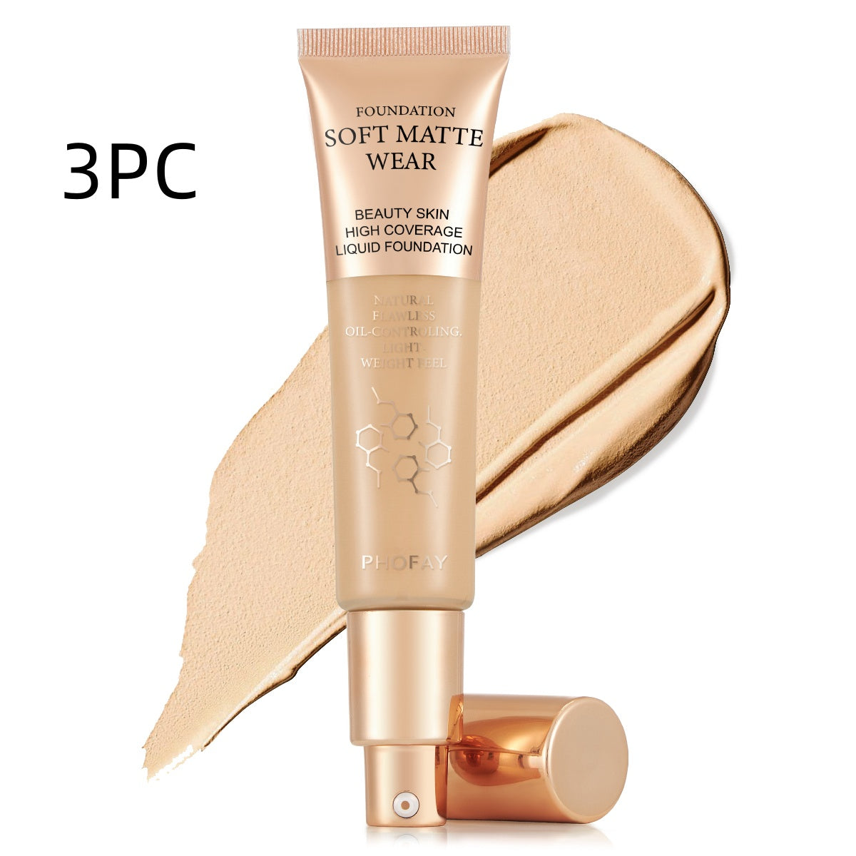 PHOFAY Full Coverage Liquid Foundation – Long-Lasting Matte, Smooth Finish