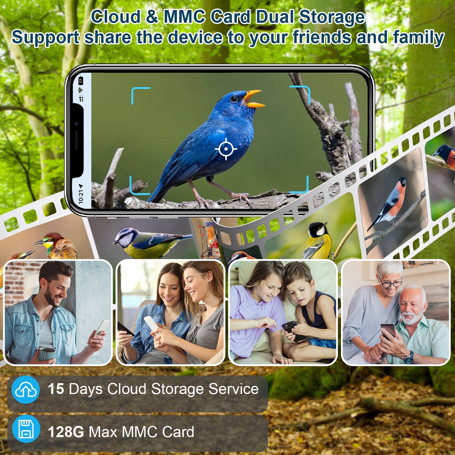 Smart Solar Bird Feeder with 1080P HD AI Camera, Motion Detection, WiFi App Control, Cloud & SD Storage, IP65 Waterproof