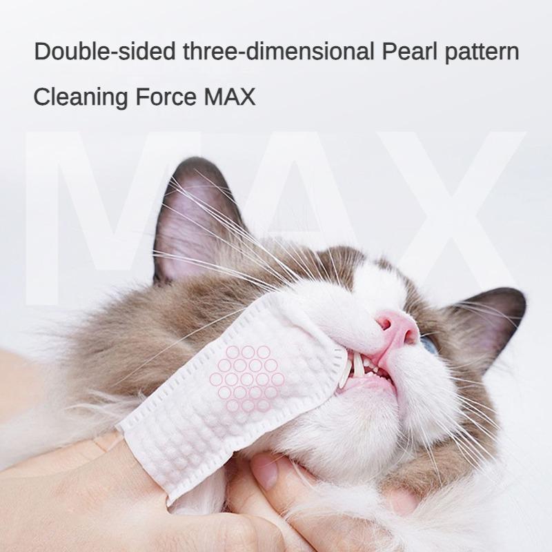 3-in-1 Pet Finger Wipes for Dogs & Cats – Dental Care, Breath Freshener & Eye/Ear Cleaning | Soft Finger Wipes, Pack of 50