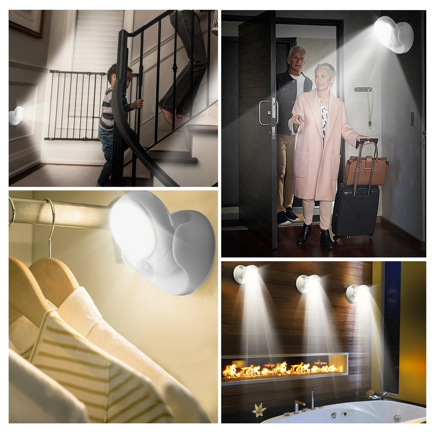 Wireless LED Spotlight Night Lamp 360° Rotatable Motion Sensor