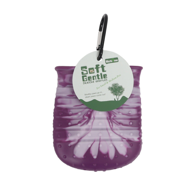 2-in-1 Dog Paw Cleaner Cup – Soft Pet Foot Washing Brush, Portable Paw Cleaning Bucket for Dogs