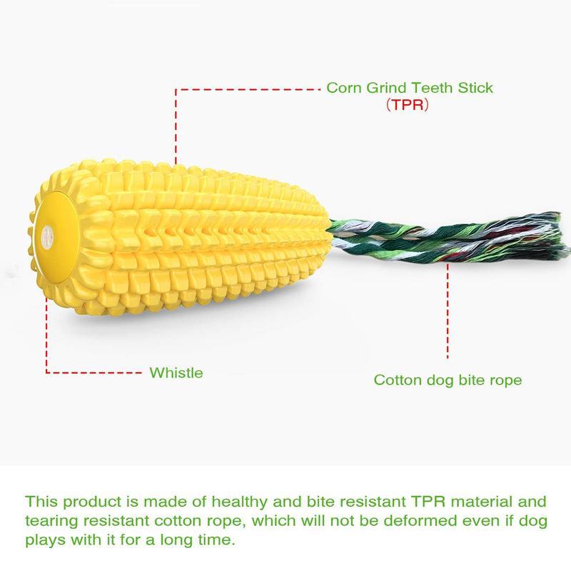 PROKEl Corn Stick Dog Chew Toy – Squeaky Rope for Small, Medium & Large Breeds, 5.8"