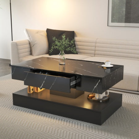 6.93" High LED Coffee Table – Modern Living Room Table with LED Lights