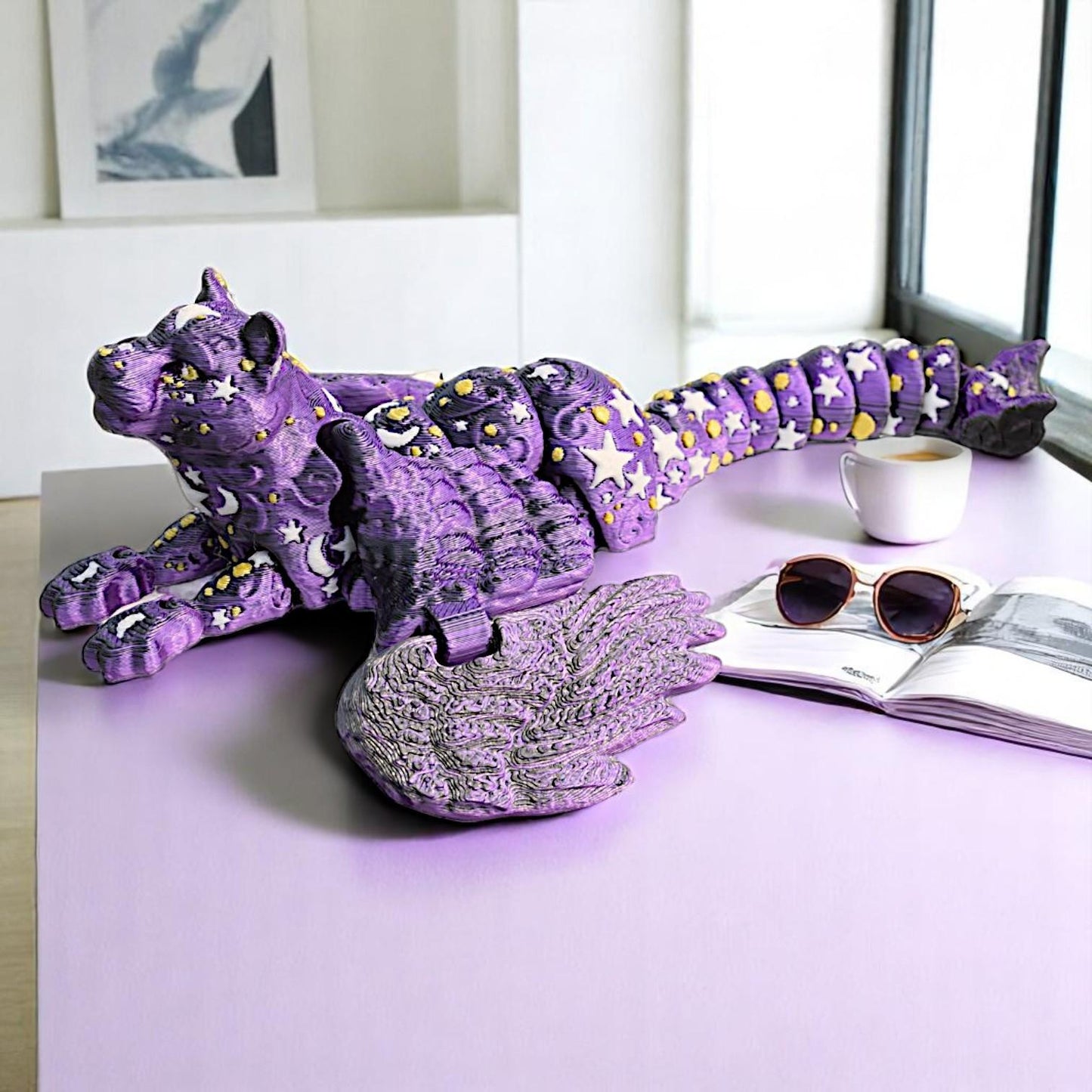 Cosmic Dragon Sci-Fi Ornament – Exquisite Space-Style Decorative Sculpture