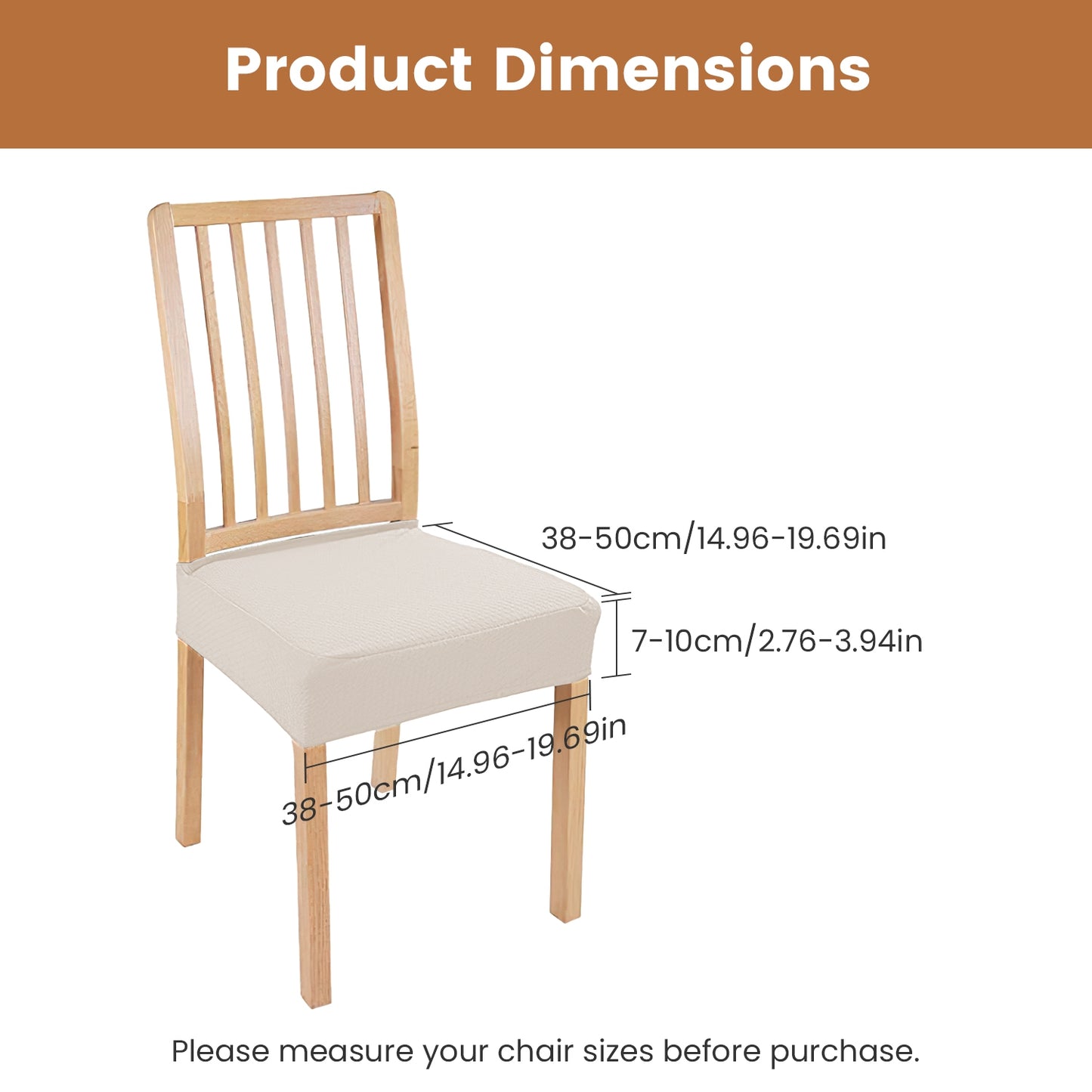 4-Pack Waterproof Dining Chair Slipcovers – Stretchable, Removable & Washable Jacquard Seat Covers