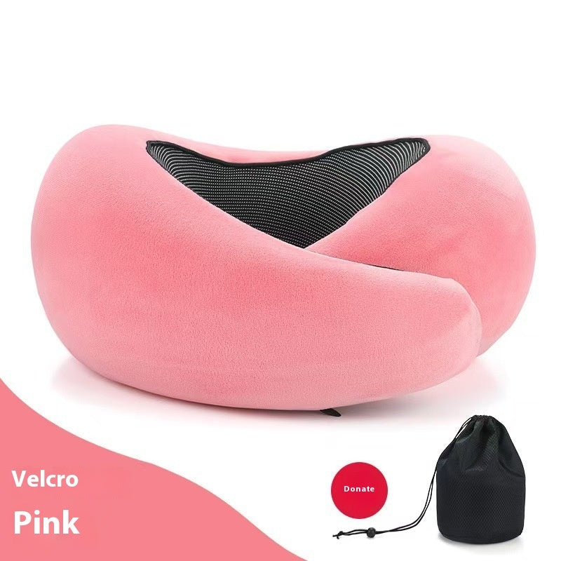Soft Memory Foam U-Shape Travel Neck Pillow – Adjustable Support for Plane, Car & Office