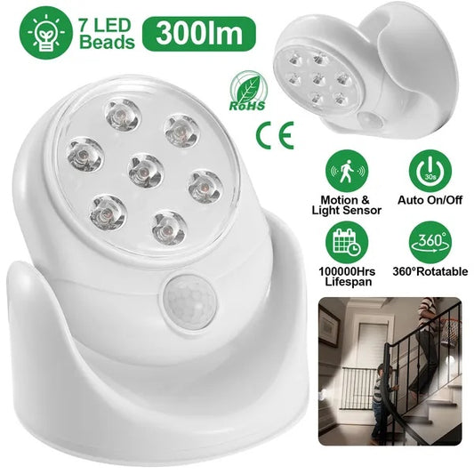 Wireless LED Spotlight Night Lamp 90° Motion Sensor