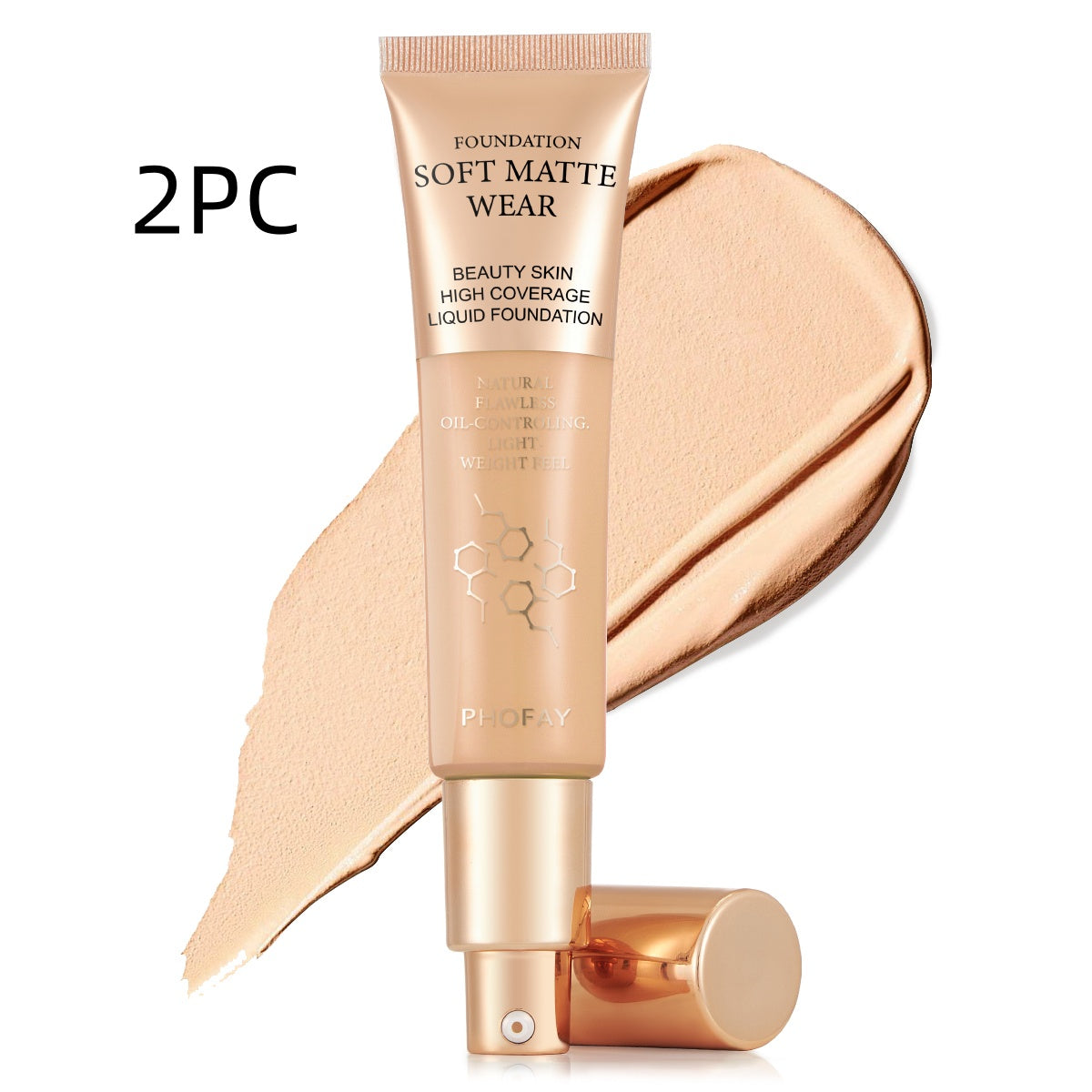 PHOFAY Full Coverage Liquid Foundation – Long-Lasting Matte, Smooth Finish