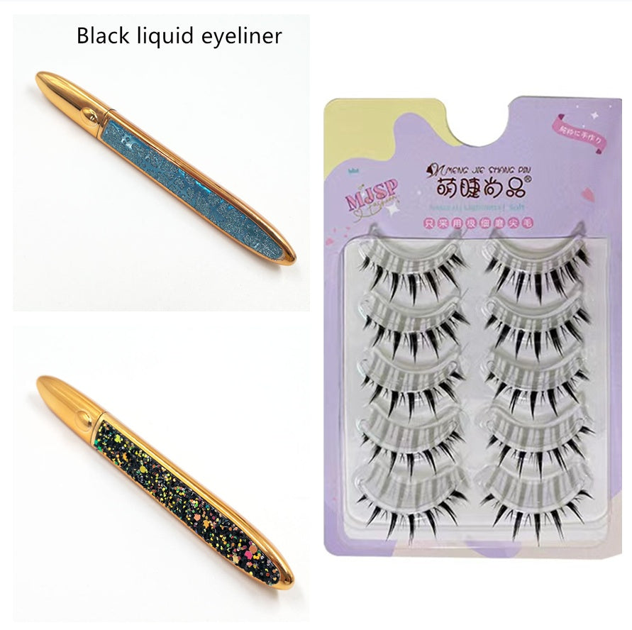 Multicolor Self-Adhesive Eyeliner with False Eyelashes – Easy, Long-Lasting Eye Makeup