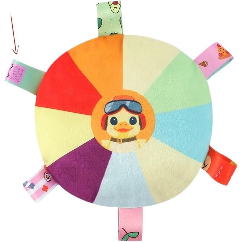 Interactive Plush Dog Toys – Flying Disc & Tug-of-War Chew Toy with Bell | Bite-Resistant, Washable, Turntable Pattern